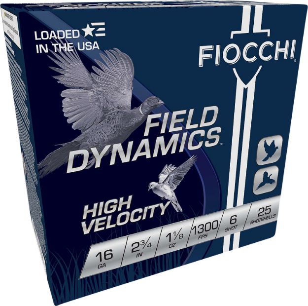 Picture of Fiocchi 16HV6 Field Dynamics High Velocity 16Gauge 2.75" 1 1/8oz 6Shot 25 Per Box/10 Case