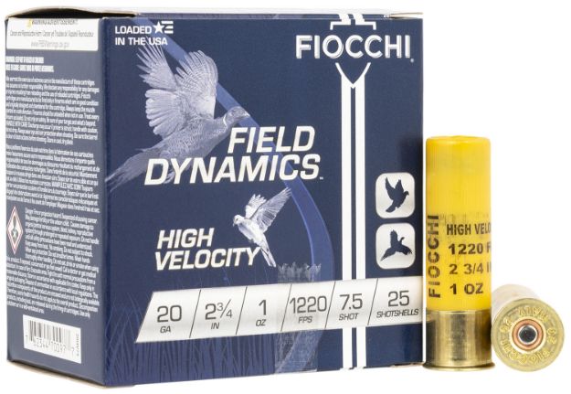 Picture of Fiocchi 20HV75 Field Dynamics High Velocity 20Gauge 2.75" 1oz 7.5Shot 25 Per Box/10 Case