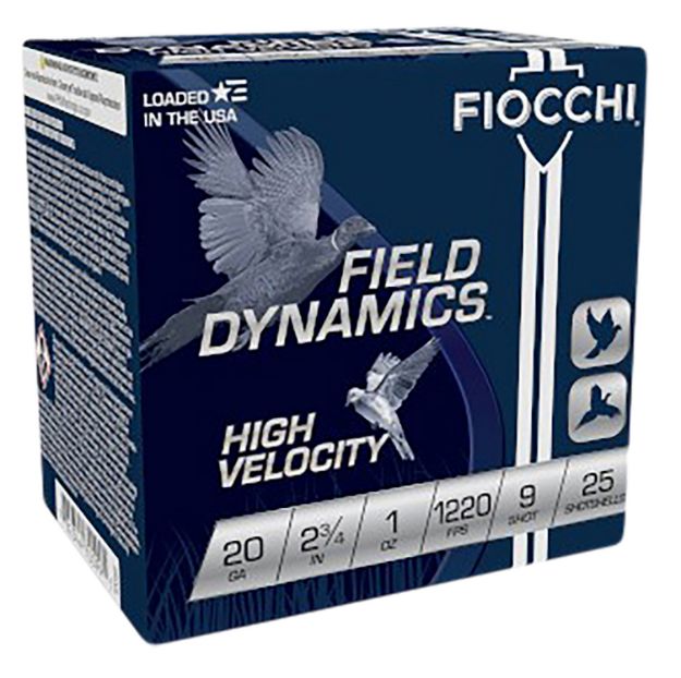 Picture of Fiocchi 20HV9 Field Dynamics High Velocity 20Gauge 2.75" 1oz 9Shot 25 Per Box/10 Case