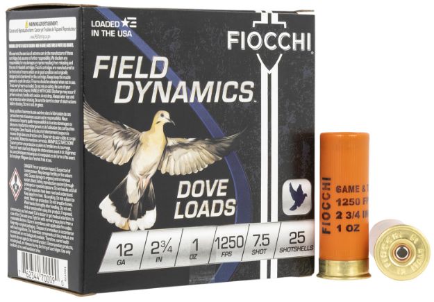 Picture of Fiocchi 12GT75 Field Dynamics Dove & Quail 12Gauge 2.75" 1oz 7.5Shot 25 Per Box/10 Case