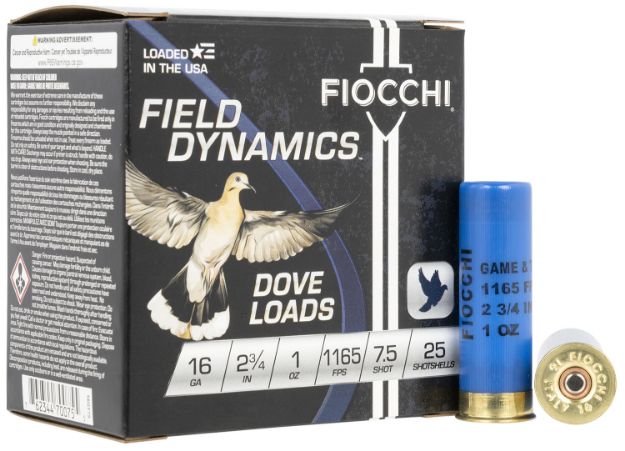 Picture of Fiocchi 16GT75 Field Dynamics Dove & Quail 16Gauge 2.75" 1oz 7.5Shot 25 Per Box/10 Case