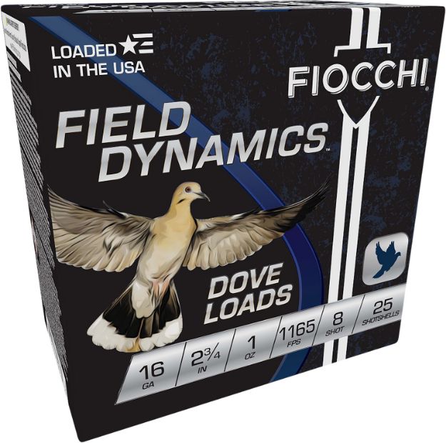 Picture of Fiocchi 16GT8 Field Dynamics Dove & Quail 16Gauge 2.75" 1oz 8Shot 25 Per Box/10 Case