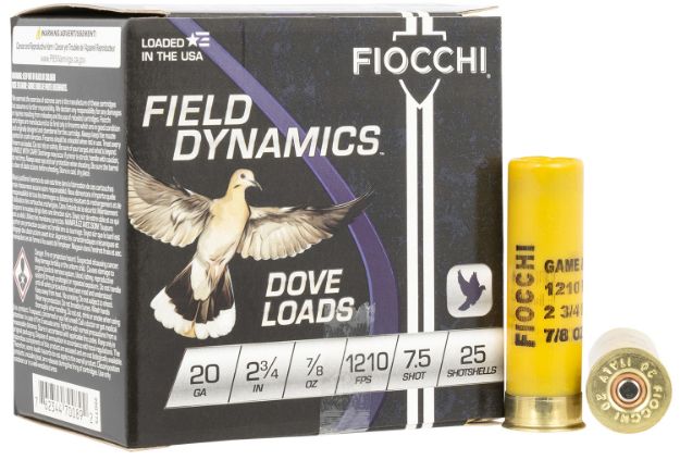 Picture of Fiocchi 20GT75 Field Dynamics Dove & Quail 20Gauge 2.75" 7/8oz 7.5Shot 25 Per Box/10 Case