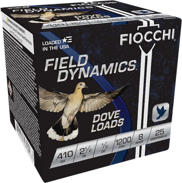 Picture of Fiocchi 410GT8 Field Dynamics Dove & Quail 410Gauge 2.50" 1/2oz 8Shot 25 Per Box/10 Case