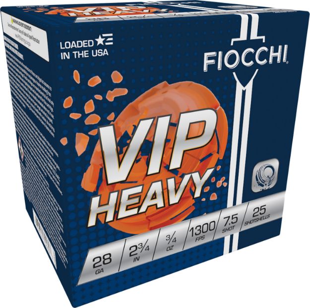 Picture of Fiocchi 28VIPH75 Exacta Target VIP Heavy 28Gauge 2.75" 3/4oz 7.5Shot 25 Per Box/10 Case