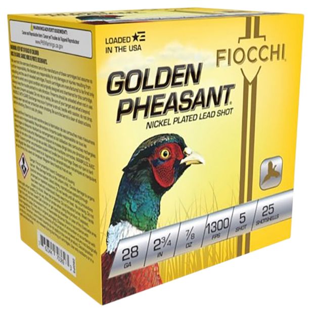 Picture of Fiocchi 28GP5 Golden Pheasant Extrema 28Gauge 2.75" 7/8oz 5Shot 25 Per Box/10 Case