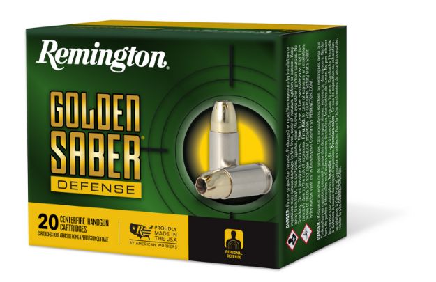 Picture of Remington Ammunition 27612 Golden Saber Defense 45ACP 230gr Brass Jacketed Hollow Point 20 Per Box/25 Case