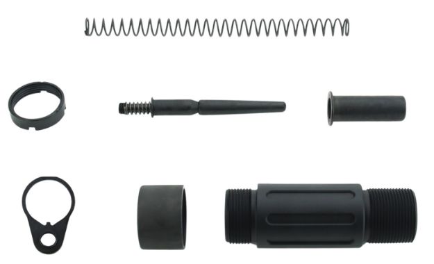 Picture of TacFire MAR139C Short Buffer Tube System  Black Anodized Aluminum with QD End Plate for AR Pistol Platform