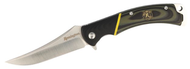 Picture of Remington Accessories 15632 Hunter D2 Trailing Point Folding Plain Stainless Steel Blade Multi-Color G10 Handle Includes Sheath