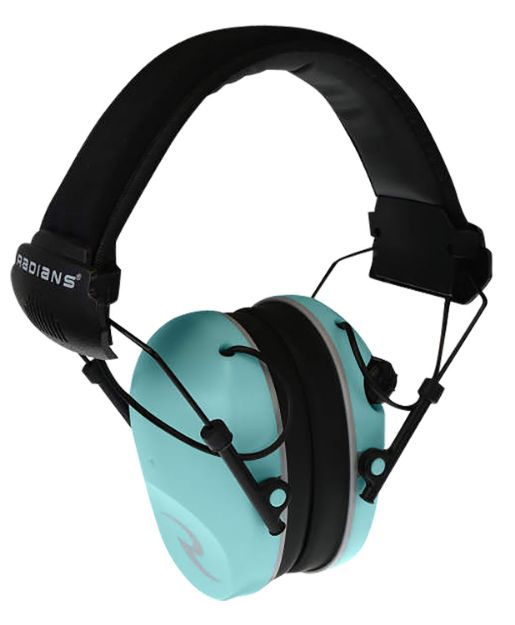 Picture of Radians R3220ECS R3200 Dual Mic Electronic Muff 23 dB Over the Head Aqua Blue