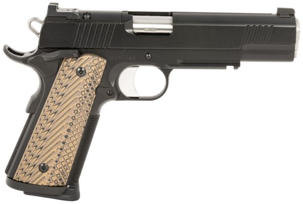 Picture of Dan Wesson 01799 Specialist  45 ACP 8+1 (2) 5" Match Grade Stainless Barrel, Black, Beavertail Frame with Pic. Rail, Optic Cut Serrated Side, Black/Brown G10 Grip, Night Sights