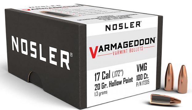 Picture of Nosler 17205 Varmageddon  17Cal 20gr Flat Base Hollow Point 100/Box