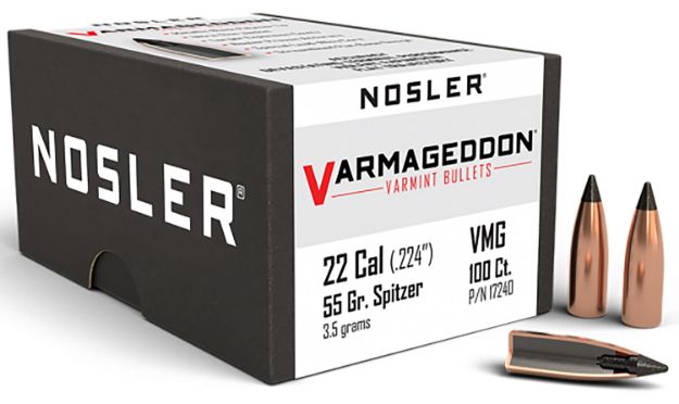 Picture of Nosler 17240 Varmageddon  22Cal 55gr Flat Base Tipped 100/Box