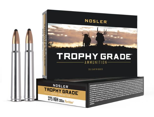 Picture of Nosler 40606 Trophy Grade Safari  375H&HMag 300gr Nosler Spitzer Partition 20 Per Box/10 Case