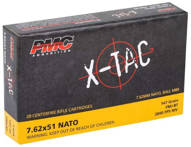 Picture of PMC 762X X-Tac  7.62x51mmNATO 147gr Full Metal Jacket Boat Tail 20 Per Box/25 Case