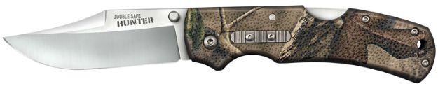 Picture of Cold Steel CS23JD Double Safe Hunter 3.50" Folding Plain 8Cr13MoV SS Blade/Camo GFN Handle Includes Pocket Clip