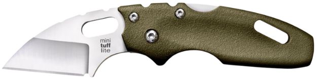 Picture of Cold Steel CS20MTGD Tuff Lite Mini 2" Folding Sheepsfoot Plain 4034 Stainless Steel Blade/OD Green Griv-Ex Handle Includes Pocket Clip