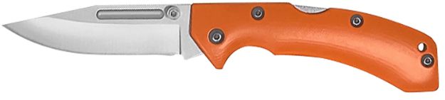 Picture of AccuSharp 712C Lockback  3" Folding Clip Point Plain Stainless Steel Blade/Blaze Orange G10 Handle Includes Allen Wrench