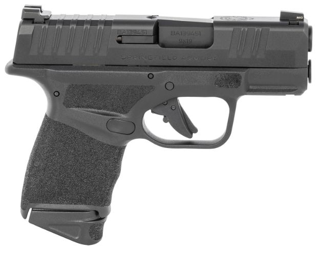 Picture of Springfield Armory HC9319BLC Hellcat Micro-Compact 9mm Luger 10+1 3" Melonite Barrel,  Black Polymer Frame w/Picatinny Acc. Rail & Adaptive Grip Texture,  Top Serrated Black Melonite Steel Slide