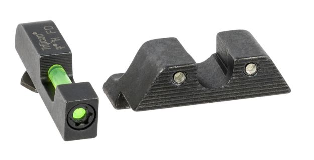 Picture of Trijicon 601102 DI Night Sight Set  Green/Tritium/Fiber Optic Front Sight-Green Tritium Black Outline Rear Sight Glock 17/17L/19 Standard Frame