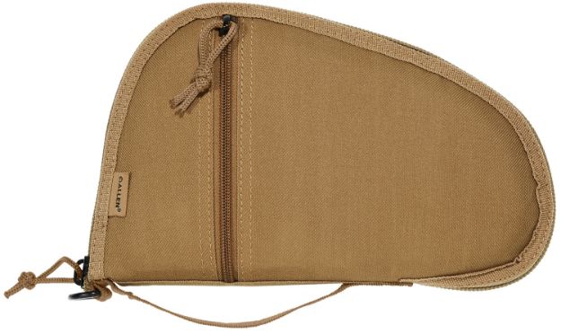 Picture of Allen 3613 Torrey  Handgun Case Coyote Tan Polyester, Small Accessory Pocket, Muzzle Pocket & Lockable Zipper 10.50" x 6.50" Exterior Dimensions