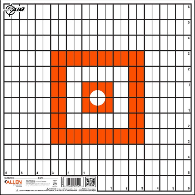 Picture of EZ-Aim 15495 Grid Target  Paper Hanging 12"x12" Orange/White 12 Per Pack