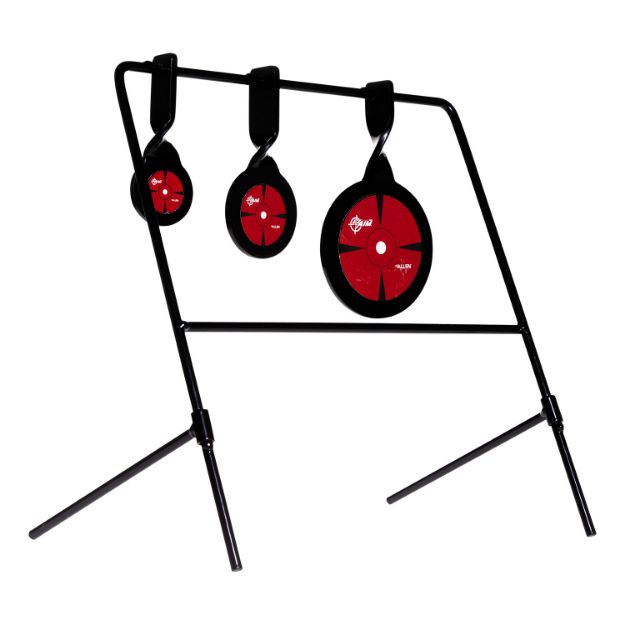 Picture of EZ-Aim 15403 Deflector Spinner Target System Air Rifle, Rimfire Pistol/Rifle Black/Red Steel Circle