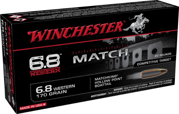 Picture of Winchester Ammo S68WM Match  6.8Western 170gr Sierra MatchKing BTHP 20 Per Box/10 Case