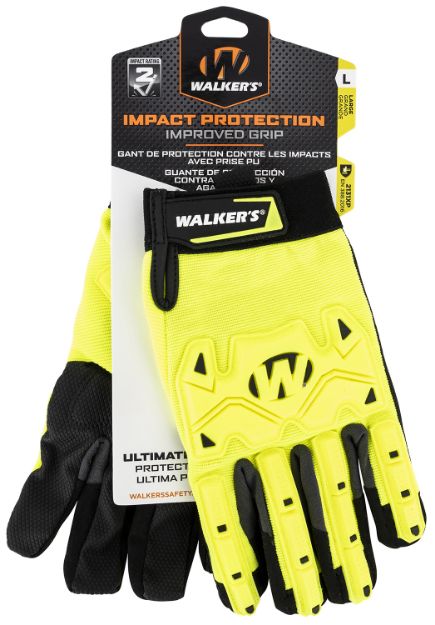 Picture of Walker's GWPSFHVFFPUIL2SM Cold Weather Impact Protection Black/Yellow Synthetic Leather Small