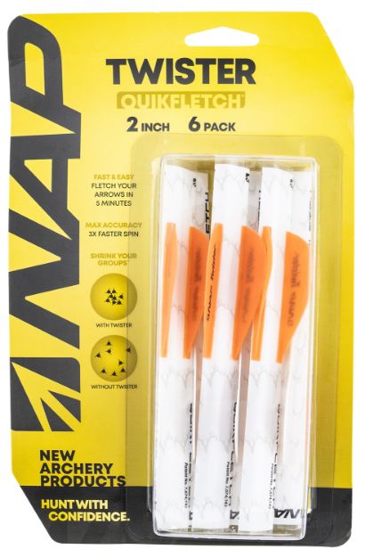 Picture of NAP NAP60637 Quickfletch Twister White Orange/ 6 Pack