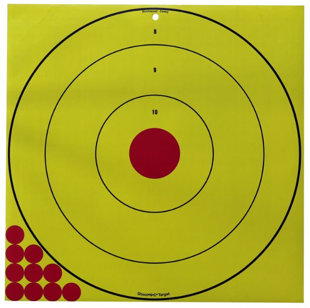 Picture of Birchwood Casey LRBET5PK Shoot-N-C Reactive Target Self-Adhesive Paper Red/Yellow 17.75" Bullseye 5 Pack