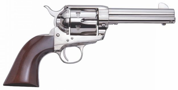 Picture of Cimarron PPP45N Pistolero  45 Colt (LC) 6 Shot, 4.75" Nickel-Plated Steel Barrel, Cylinder & Frame, Wide Front Sight, Smooth Walnut Grip