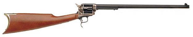 Picture of Cimarron MP419 Revolving Carbine  Full Size 45 Colt (LC) 6rd, 18" Blued Round Steel Barrel, Color Case Hardened Steel Receiver, Wood Shoulder Stock, Right Hand