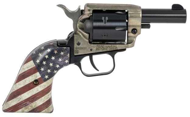 Picture of Heritage Mfg BK22CH2USFLAG Barkeep  22 LR 6 Shot 2.67" Black Oxide Steel Barrel & Cylinder, Simulated Case Hardened Zinc Alloy Frame, US Flag Polymer Grips