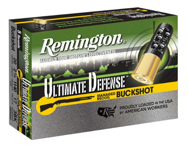 Picture of Remington Ammunition 20681 Ultimate Defense Buckshot 20Gauge 2.75" 3Buck Shot 5 Per Box/20 Case