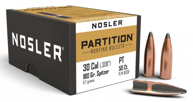 Picture of Nosler 16331 Partition  30Cal 180gr Spitzer 50/Box