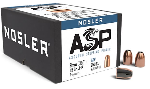 Picture of Nosler 44848 Assured Stopping Power  9mm 115gr Jacketed Hollow Point 250/Box