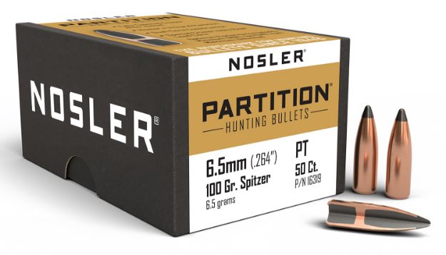 Picture of Nosler 16319 Partition  6.5 Creedmoor 100gr Partition Spitzer 50/Box