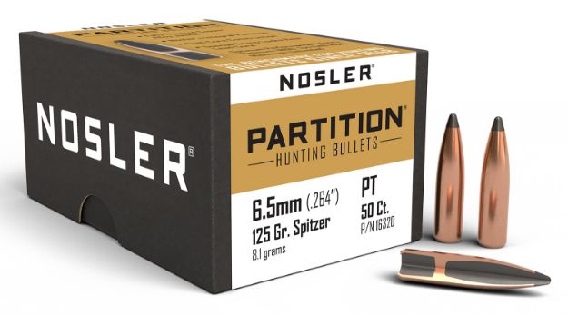 Picture of Nosler 16320 Partition  6.5 Creedmoor 125gr Partition Spitzer 50/Box