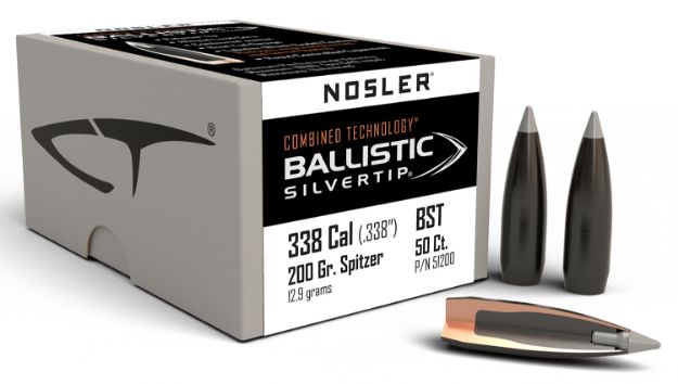 Picture of Nosler 51200 Ballistic Silvertip  338Cal 200gr Spitzer Point 50/Box