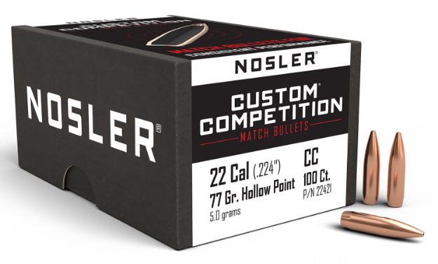 Picture of Nosler 22421 Custom Competition 22Cal 77gr Hollow Point Boat Tail 100/Box