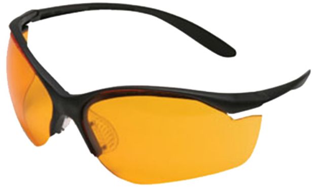 Picture of Howard Leight R01537 Uvex Vapor II Shooting Glasses Adult Orange Lens Anti-Fog Polycarbonate Black Frame