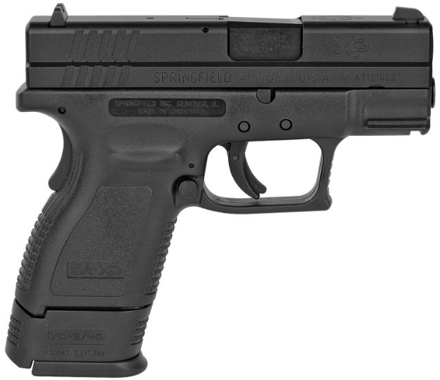 Picture of Springfield Armory XD9801 XD *CA Compliant Sub-Compact 9mm Luger 10+1, 3" Black Melonite Steel Barrel & Serrated Slide, Black Polymer Frame w/Picatinny Rail, Black Polymer Grip