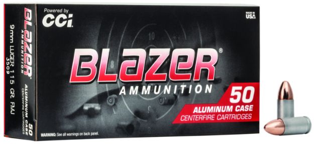 Picture of CCI 3509 Blazer Handgun 9mmLuger 115gr Full Metal Jacket 50 Per Box/20 Case