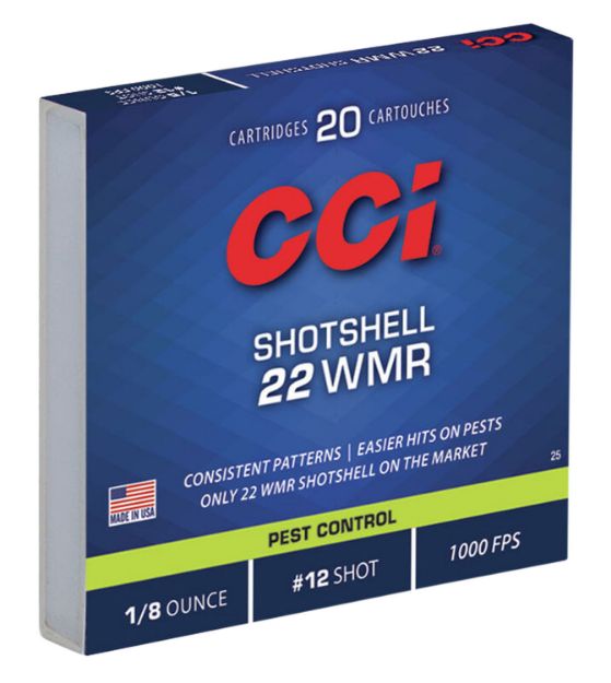 Picture of CCI 0025 Pest Control Shotshell 22WMR 52gr #12Shot 20 Per Box/100 Case