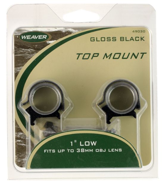 Picture of Weaver Mounts 49030 Detachable Top Mount Rings  Black 1" Low