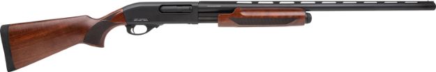 Picture of Rock Island PA12MNL28 Pump Action Waterfowl 12 Gauge Pump 3.5" 4+1, 28" Black Anodized Smooth Bore/Vent Rib Barrel & Aluminum Receiver, Fixed Walnut Wood Stock