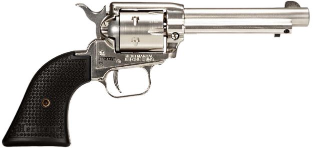 Picture of Heritage Mfg RR22NI6 Rough Rider  22 LR 6rd 6.50" Nickel Steel Barrel, Nickel Aluminum Frame, Matte Nickel Cylinder, Black Polystar Grip, Hammer/Thumb Safety, Exposed Hammer