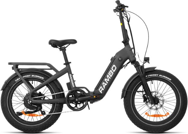 Picture of Rambo Bikes RANBK Ranger Folding Matte Black 750W Rambo Hub Motor Motor Up to 30MPH Speed