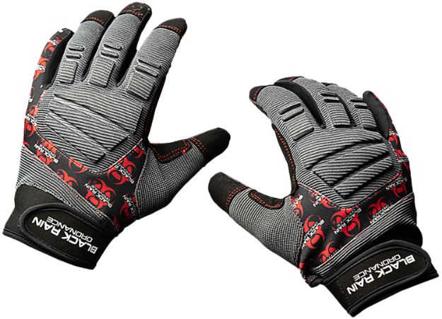 Picture of Black Rain Ordnance TACTGLOVEGRY/BLK/RDXL Tactical Gloves  Black/Gray/Red XL Velcro